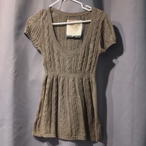 Abercrombie & Fitch Cable Knit Mini Dress in Brown